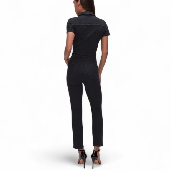 Good American Fit for Success Black Denim Jumpsuit - Picture 2 of 12